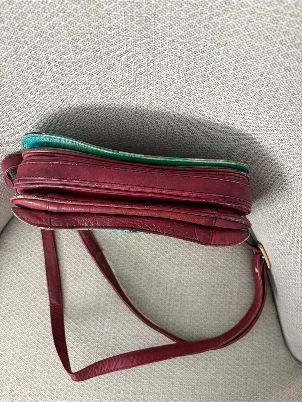 Anuschka Hand-Painted Leather Floral Crossbody Bag - Picture 6 of 6